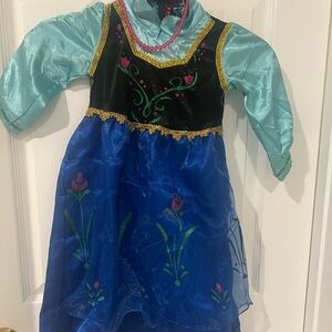 Frozen Ana Kids Princess Costume Dress - Blue and Black
